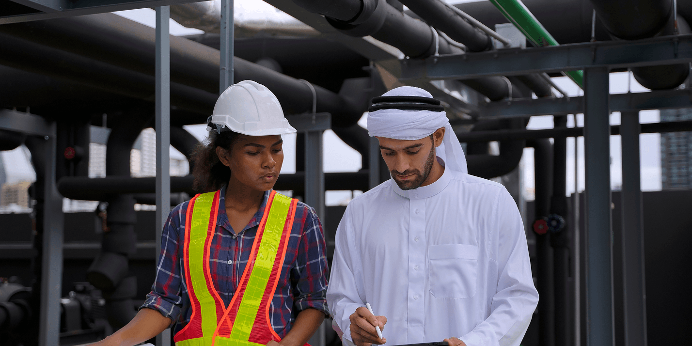 Engineering team on site